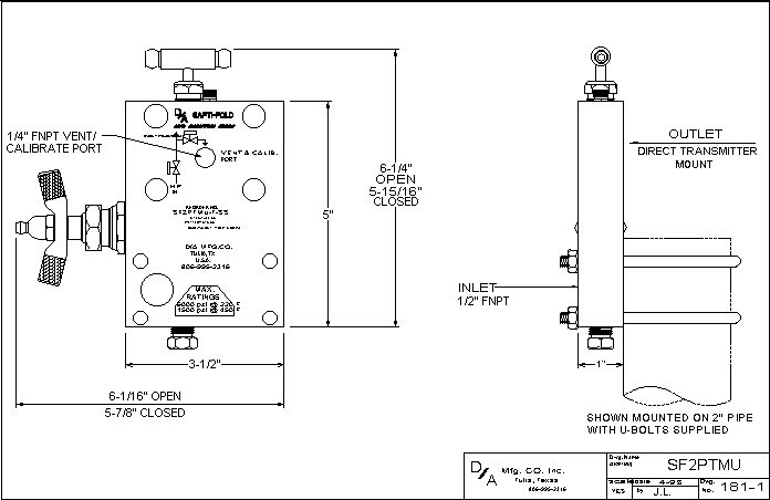 SF2PTMU Outline Drawing